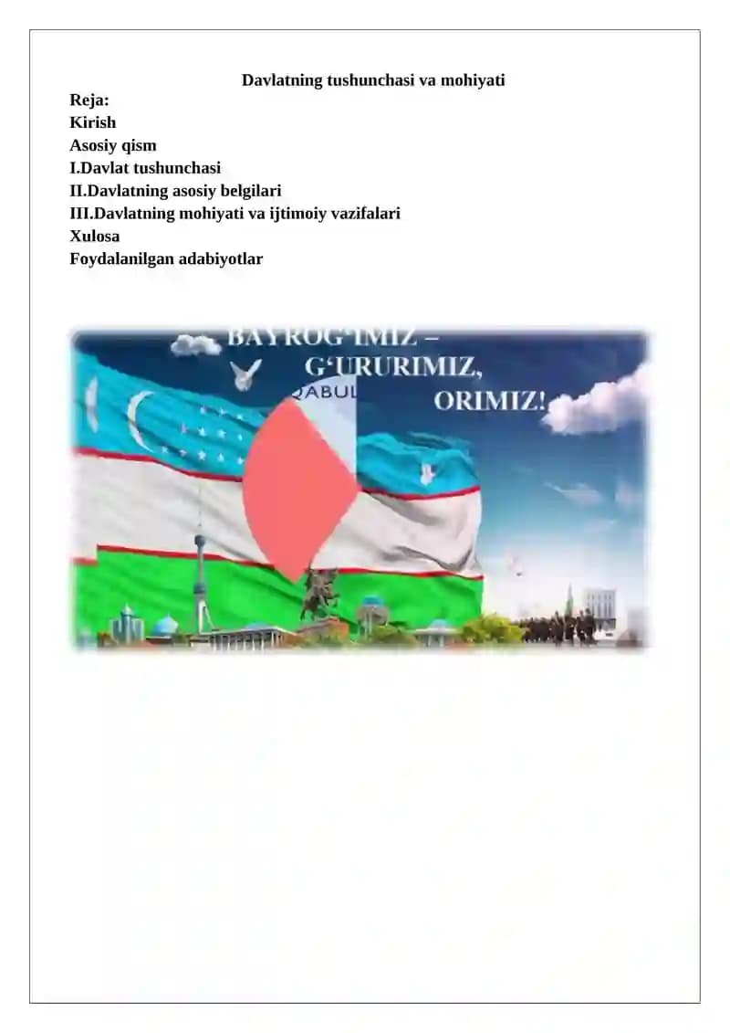 Davlatning Tushunchasi va Mohiyati