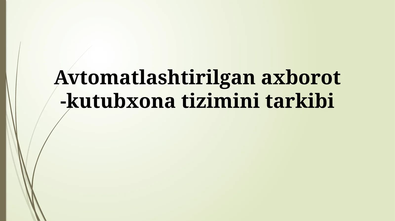 Avtomatlashtirilgan Kutubxona Axborot Tizimi