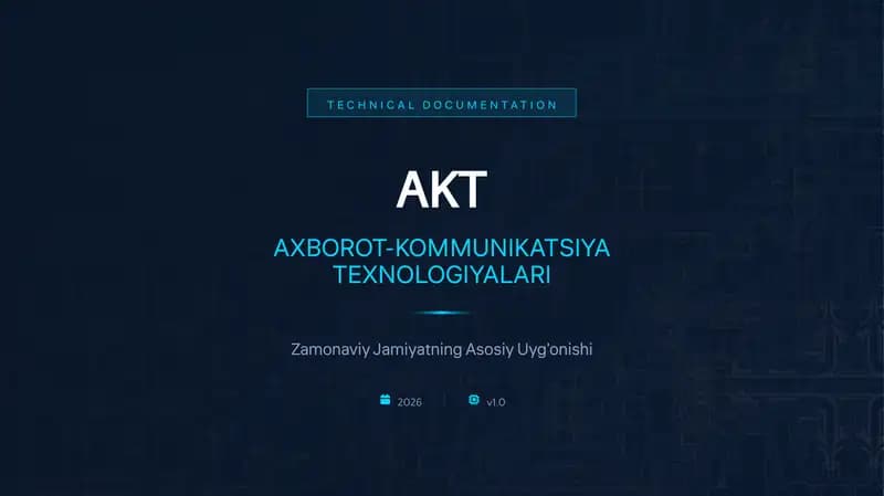 AXBOROT-KOMMUNIKATSIYA TEXNOLOGIYALARI