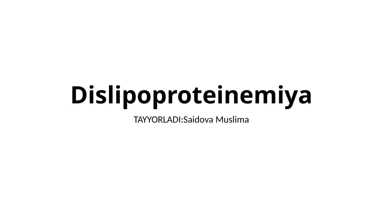 Dislipoproteinemiya