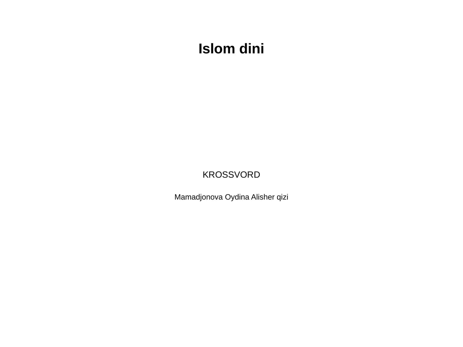 Islom dini