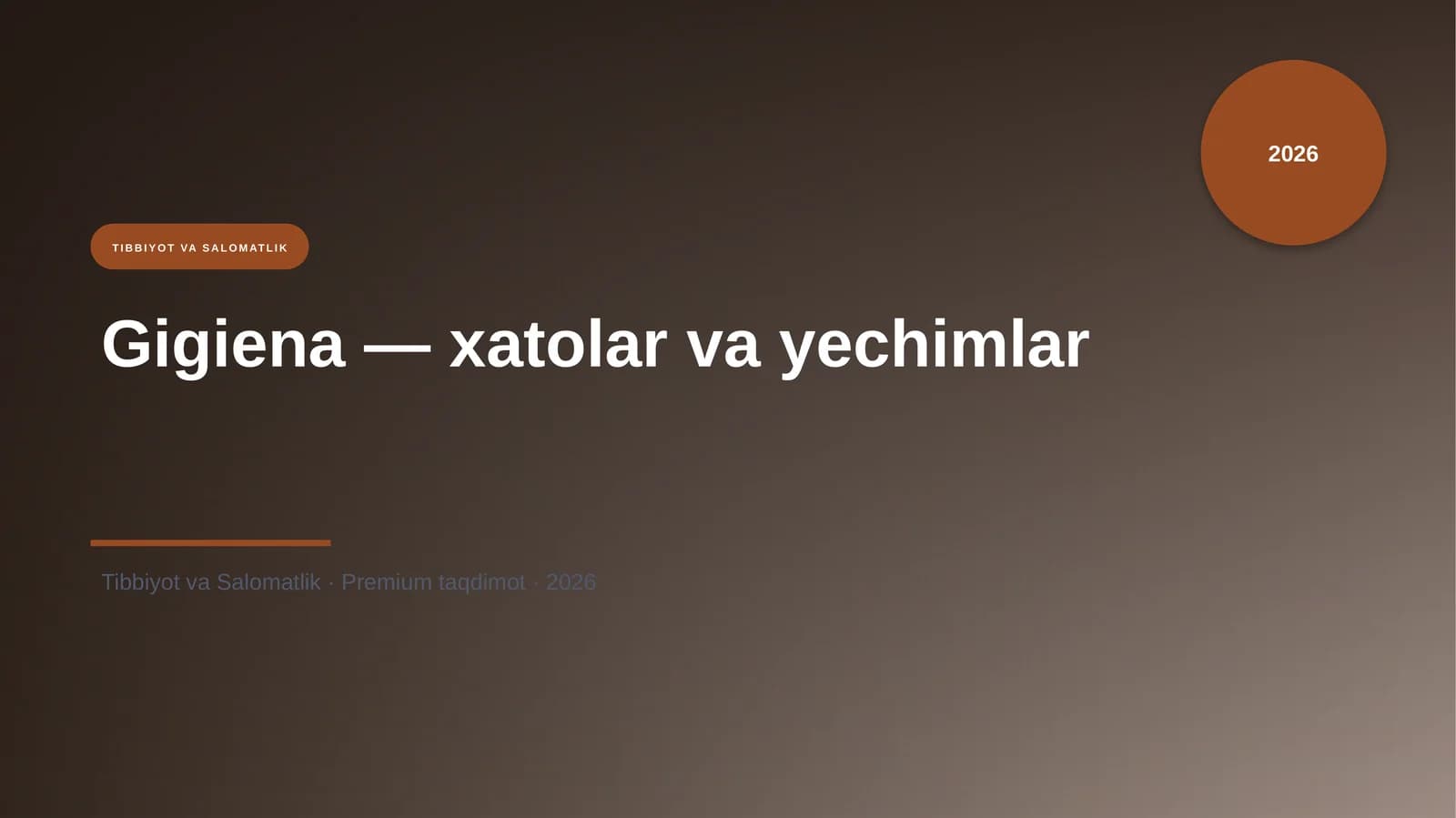 Gigiena — xatolar va yechimlar