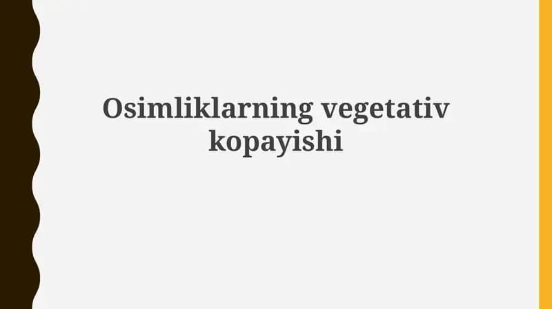 Vegetativ ko'paytirish