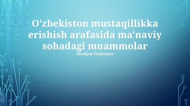 Yoshlarni ma'naviy tarbiyalash dasturi