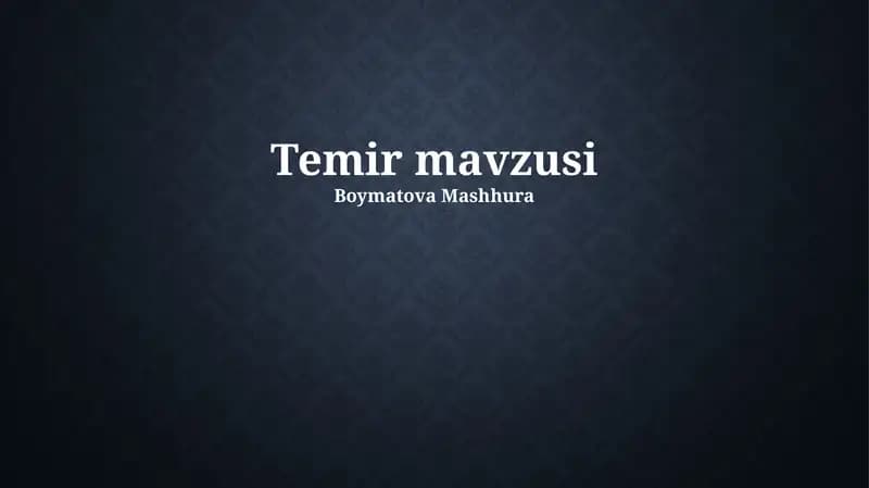Temir mavzusi