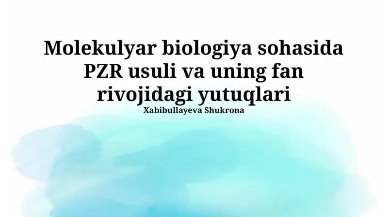 PCR texnologiyasi