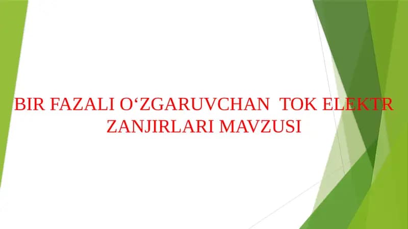 O‘zgaruvchan elektr toki
