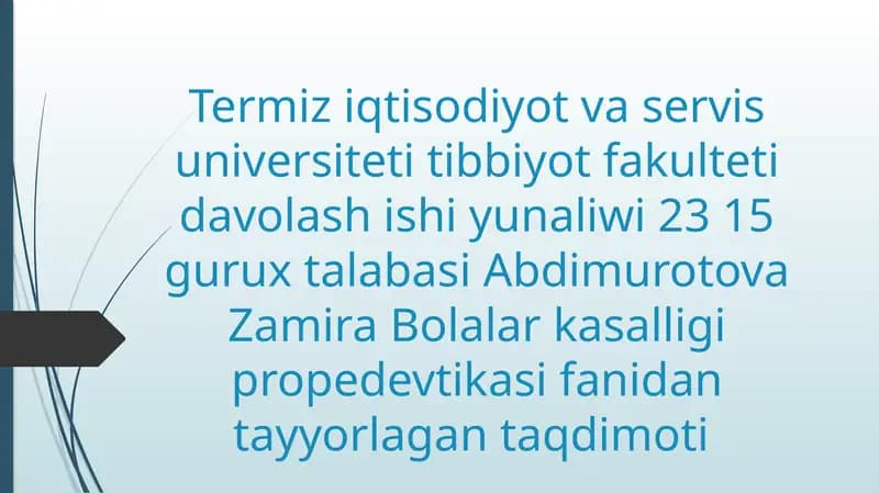 Bolalarda Disbakteriozlar