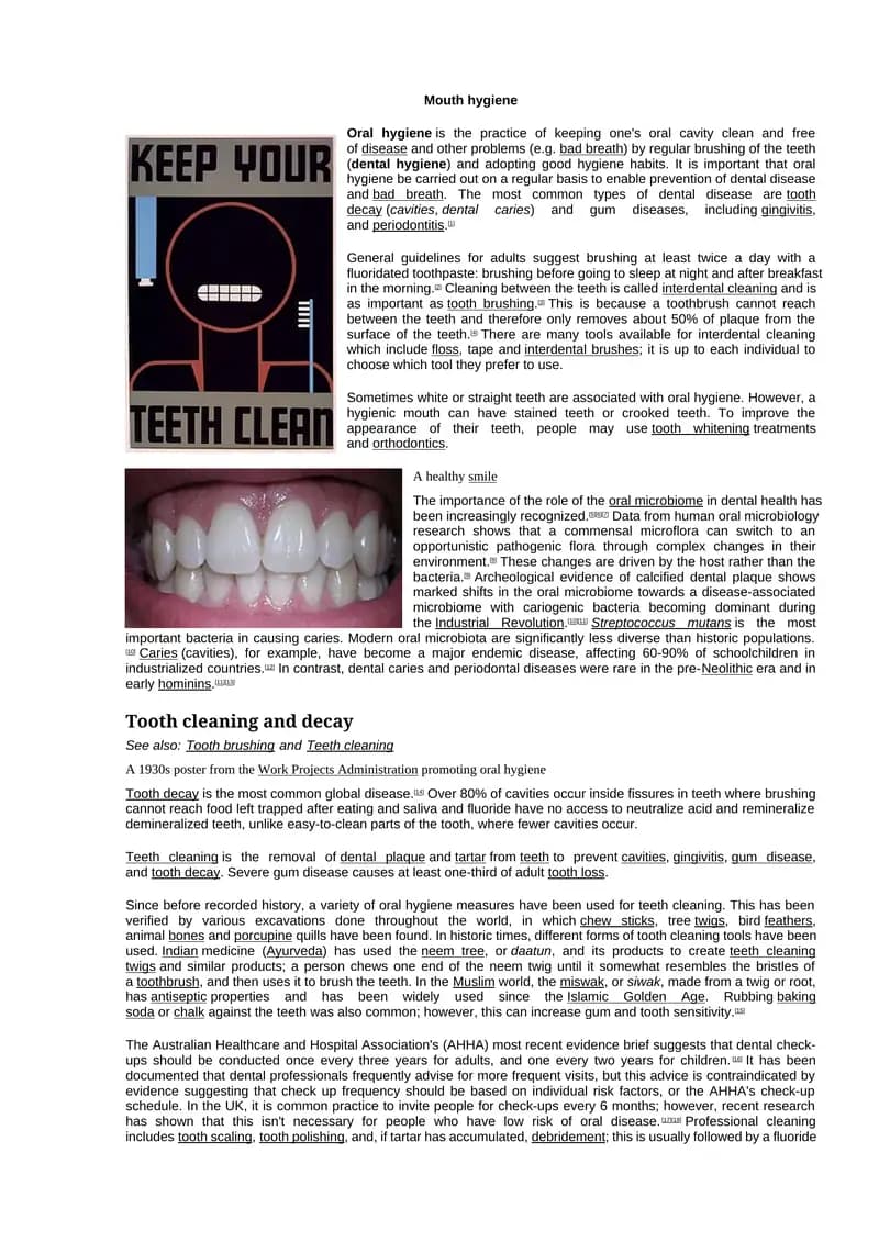 Mouth hygiene