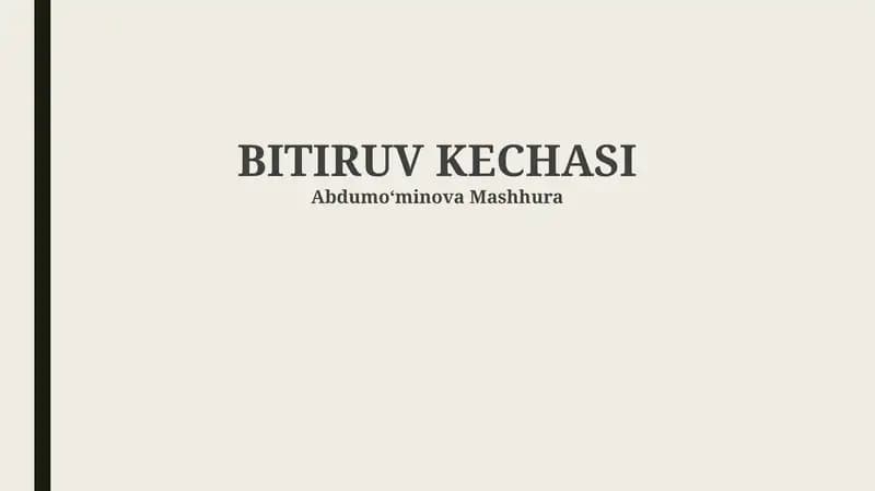 BITIRUV KECHASI