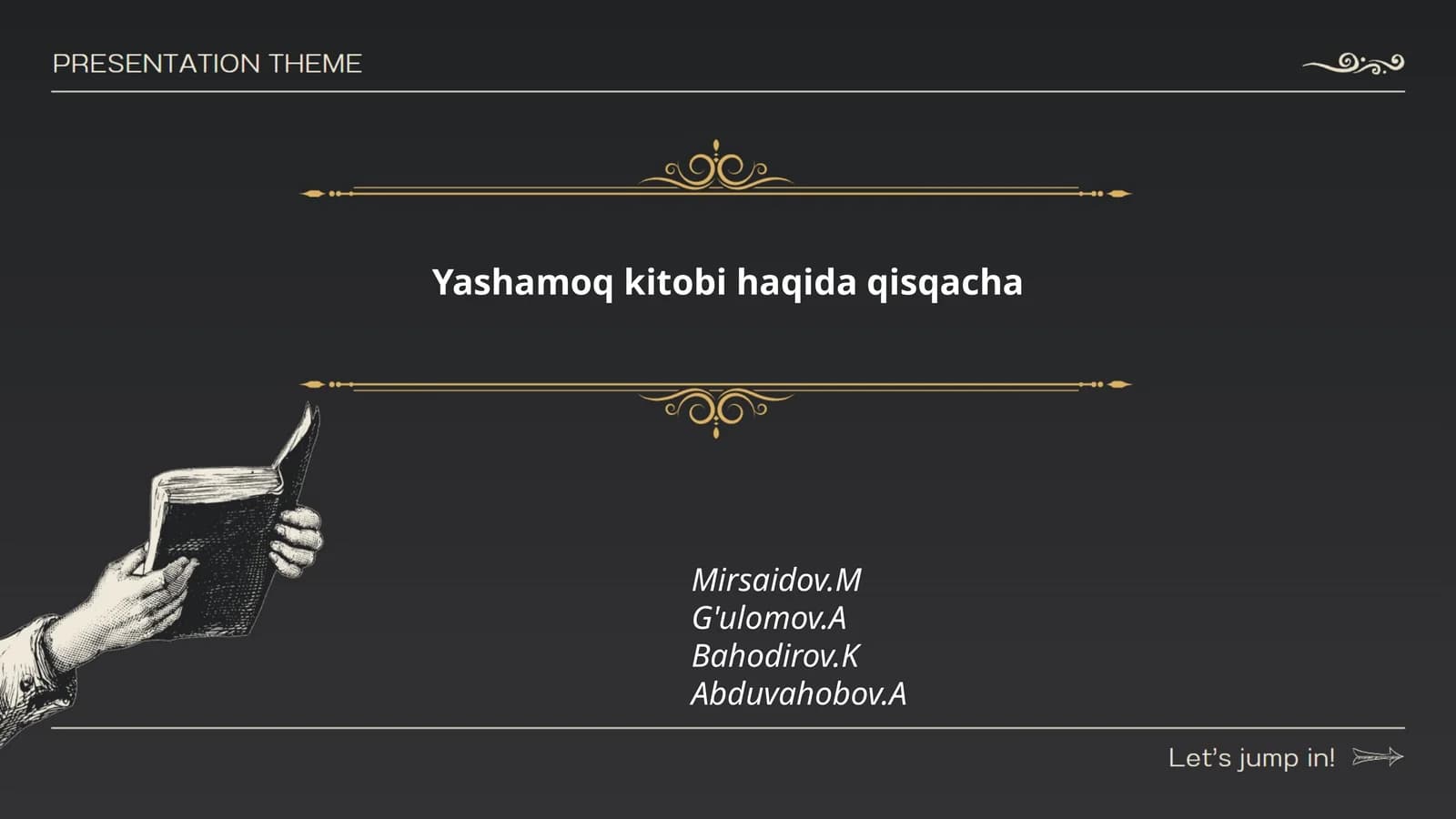 Yashamoq kitobi haqida qisqacha