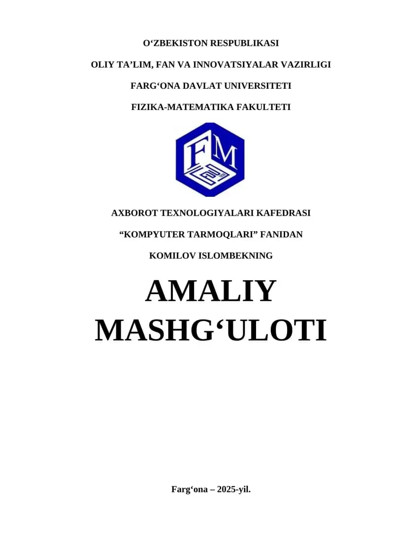 Tarmoq protokoli va marshrutlash protokollari