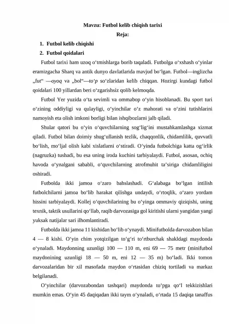 Futbol kelib chiqish tarixi
