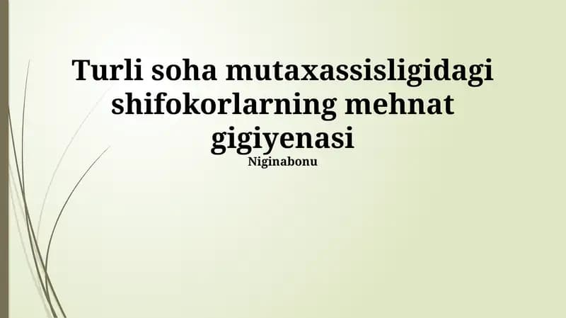 Pediatrlarning kasbiy gigienasi