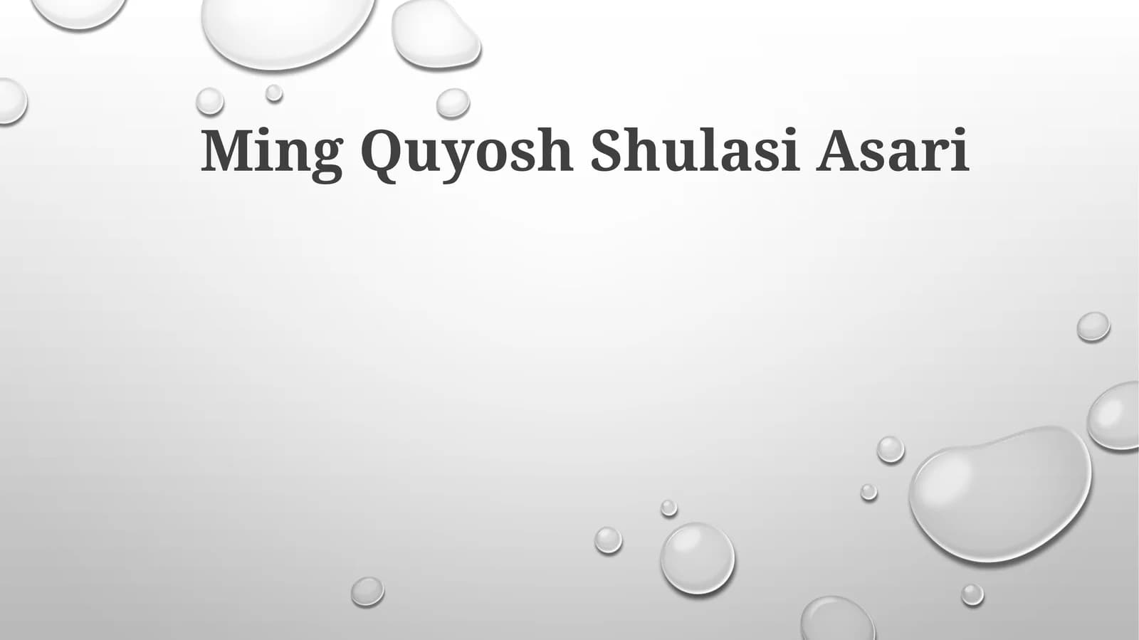 Ming Quyosh Shulasi Asari