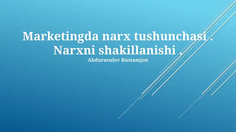 Narxlash Strategiyalari