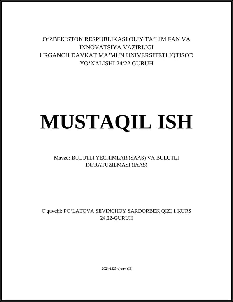 Bulutli hisoblash texnologiyalari