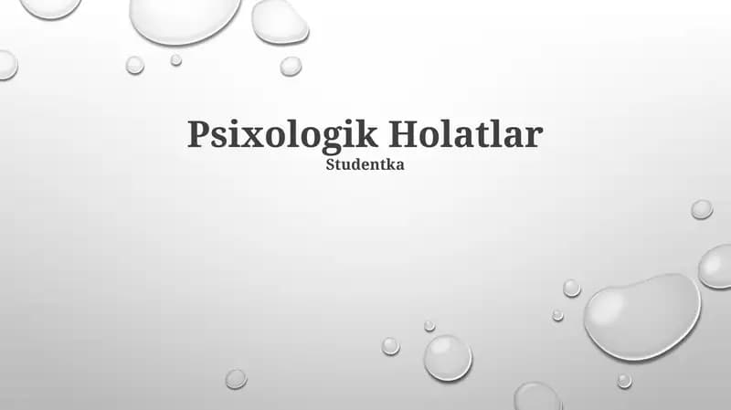 Psixologik Holatlar
