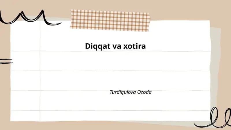 Diqqat va xotira