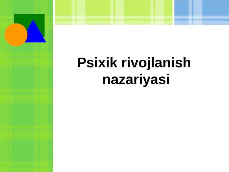Psixikrivojlanish nazariyasi