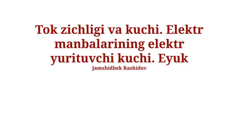 Elektr manbalarining elektr yurituvchi kuchi
