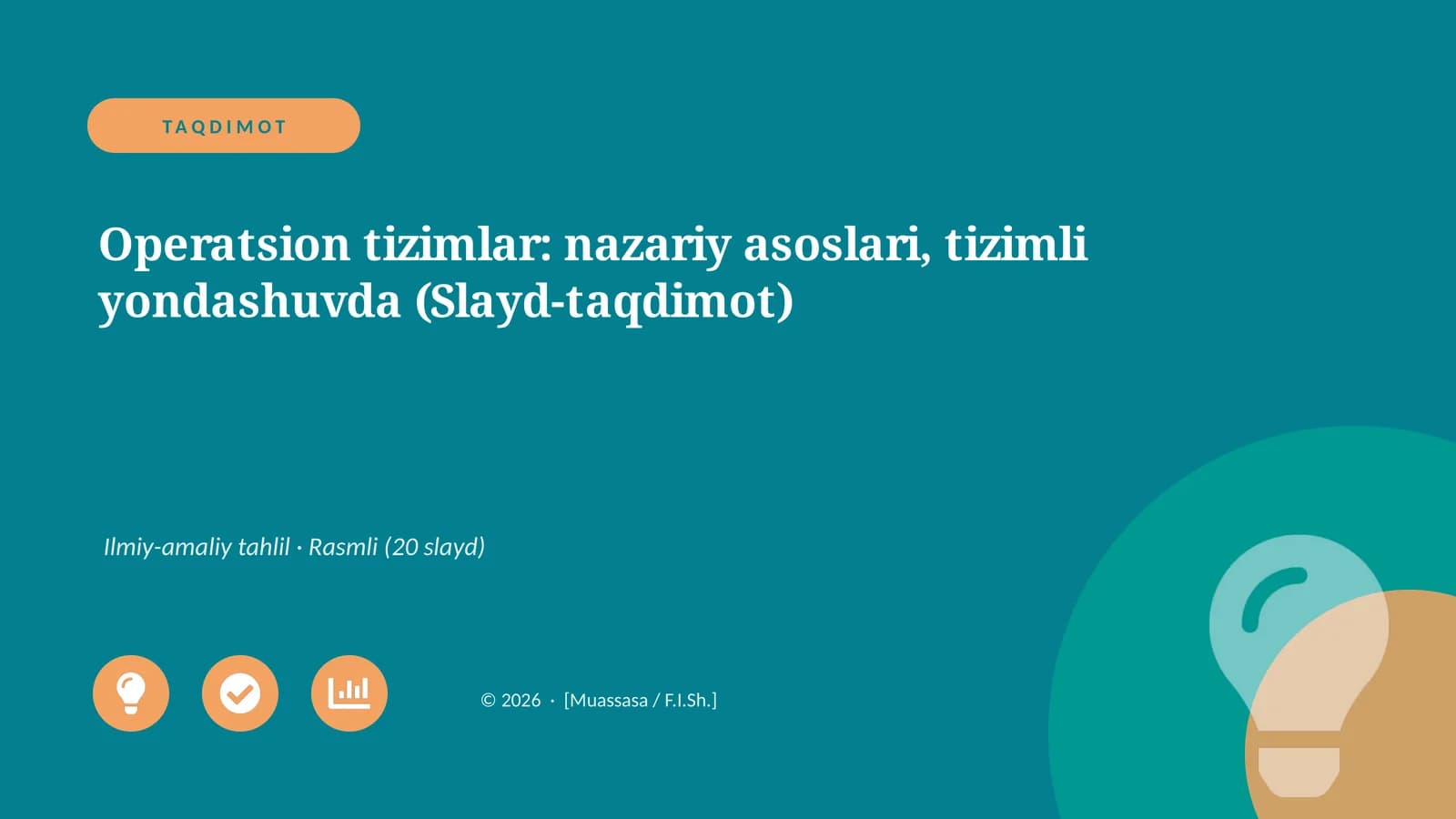 Operatsion tizimlar: nazariy asoslari, tizimli yondashuvda (Slayd-taqdimot)