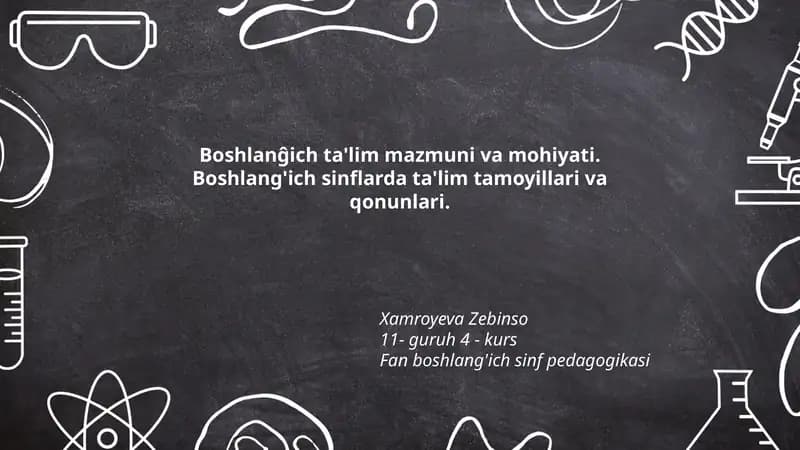 Boshlanĝich ta'lim mazmuni va mohiyati