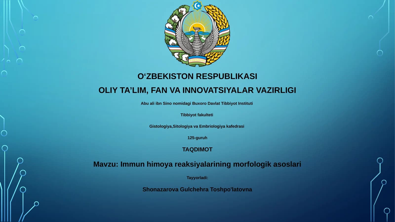 Immun himoya reaksiyalarining morfologik asoslari