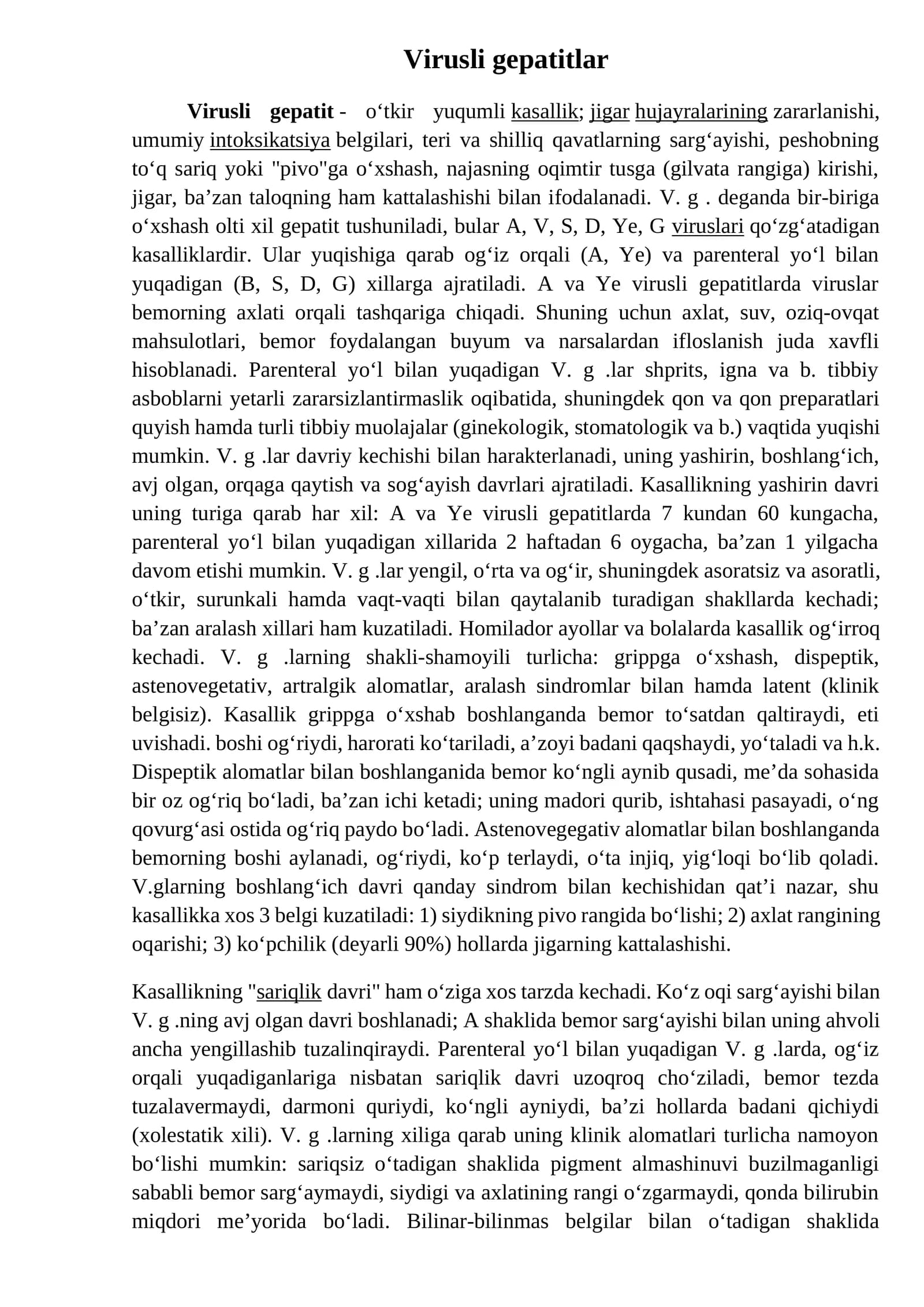 Virusli gepatitlar