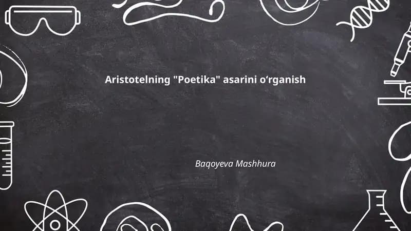 Aristotelning "Poetika" asarini oʻrganish