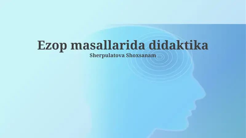Эзоп масалларида дидактика