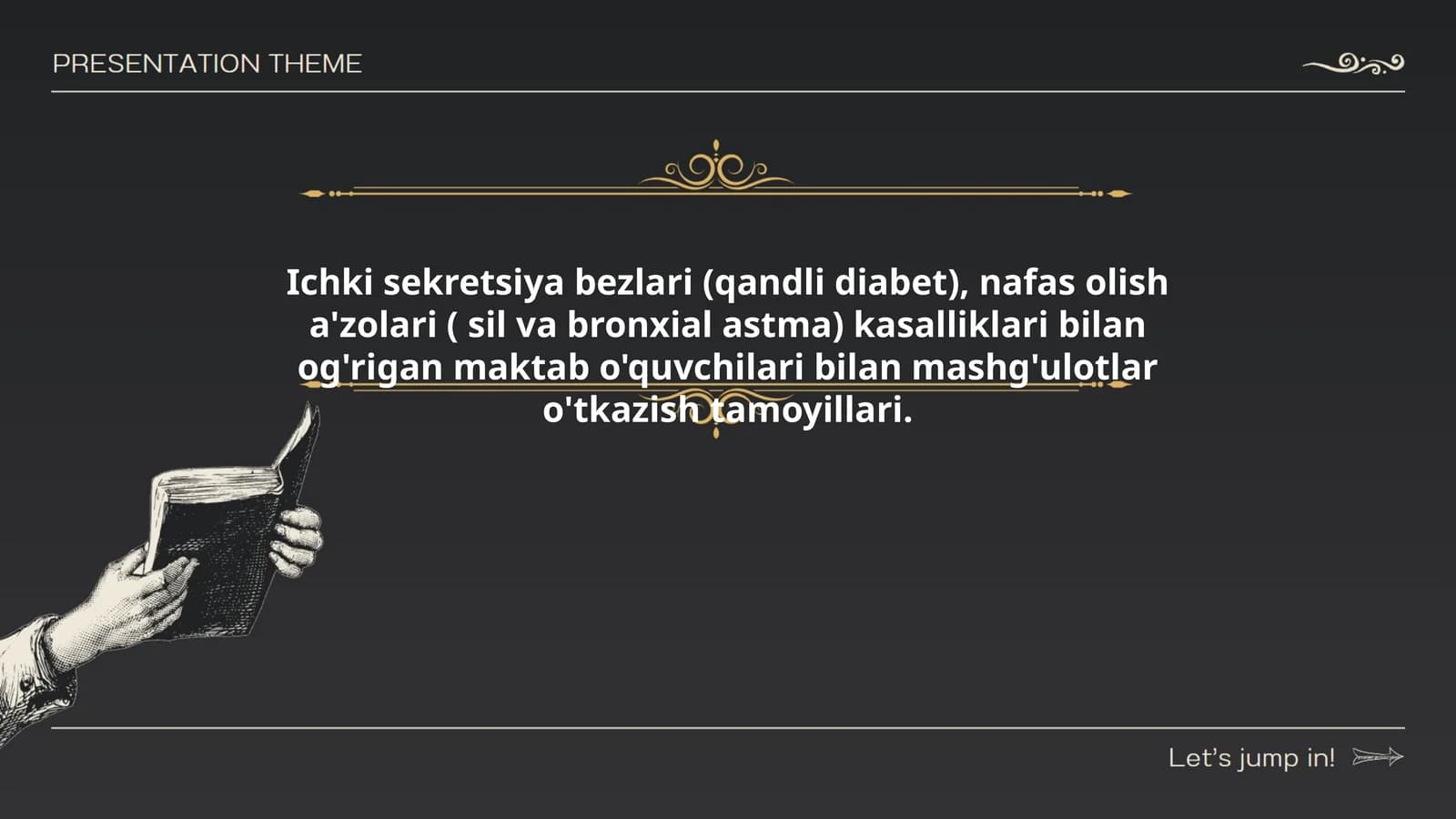 Ichki sekretsiya bezlari (qandli diabet), nafas olish a'zolari ( sil va bronxial astma) kasalliklari bilan og'rigan maktab o'quvchilari bilan mashg'ulotlar o'tkazish tamoyillari