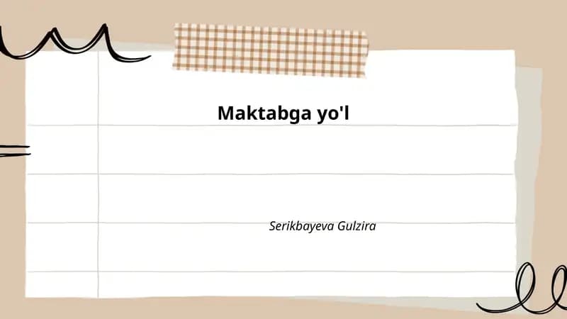 Maktabga Yo'l