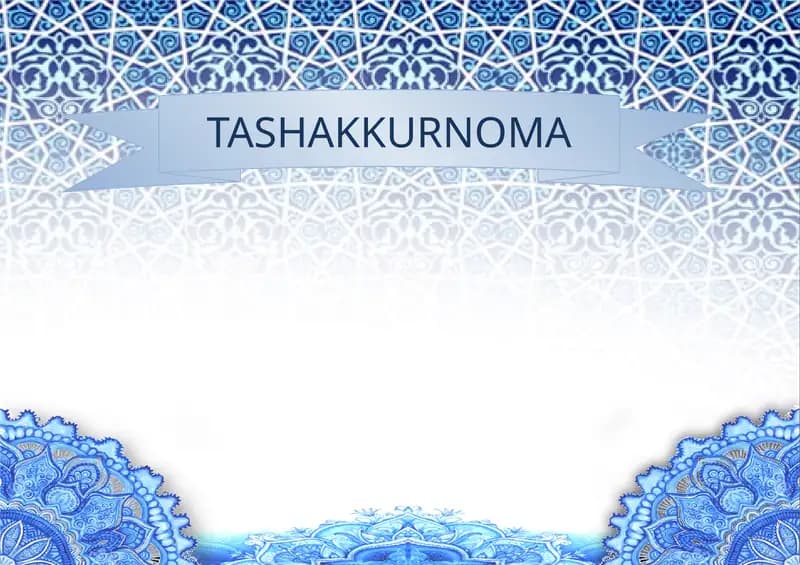 Tashakkurnoma shablon Word