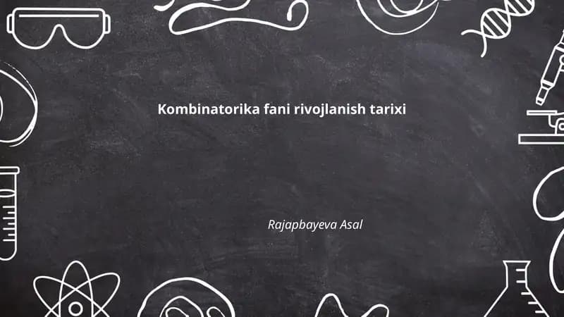 Kombinatorika fani rivojlanish tarixi