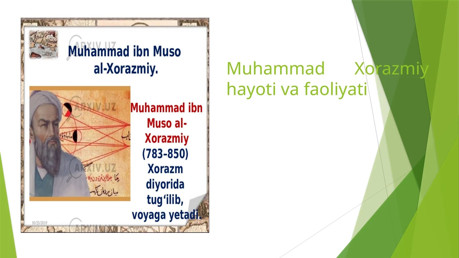 Muhammad Xorazmiy hаyoti va faoliyati