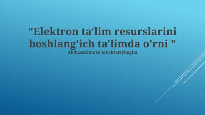 Elektron ta'lim resurslari