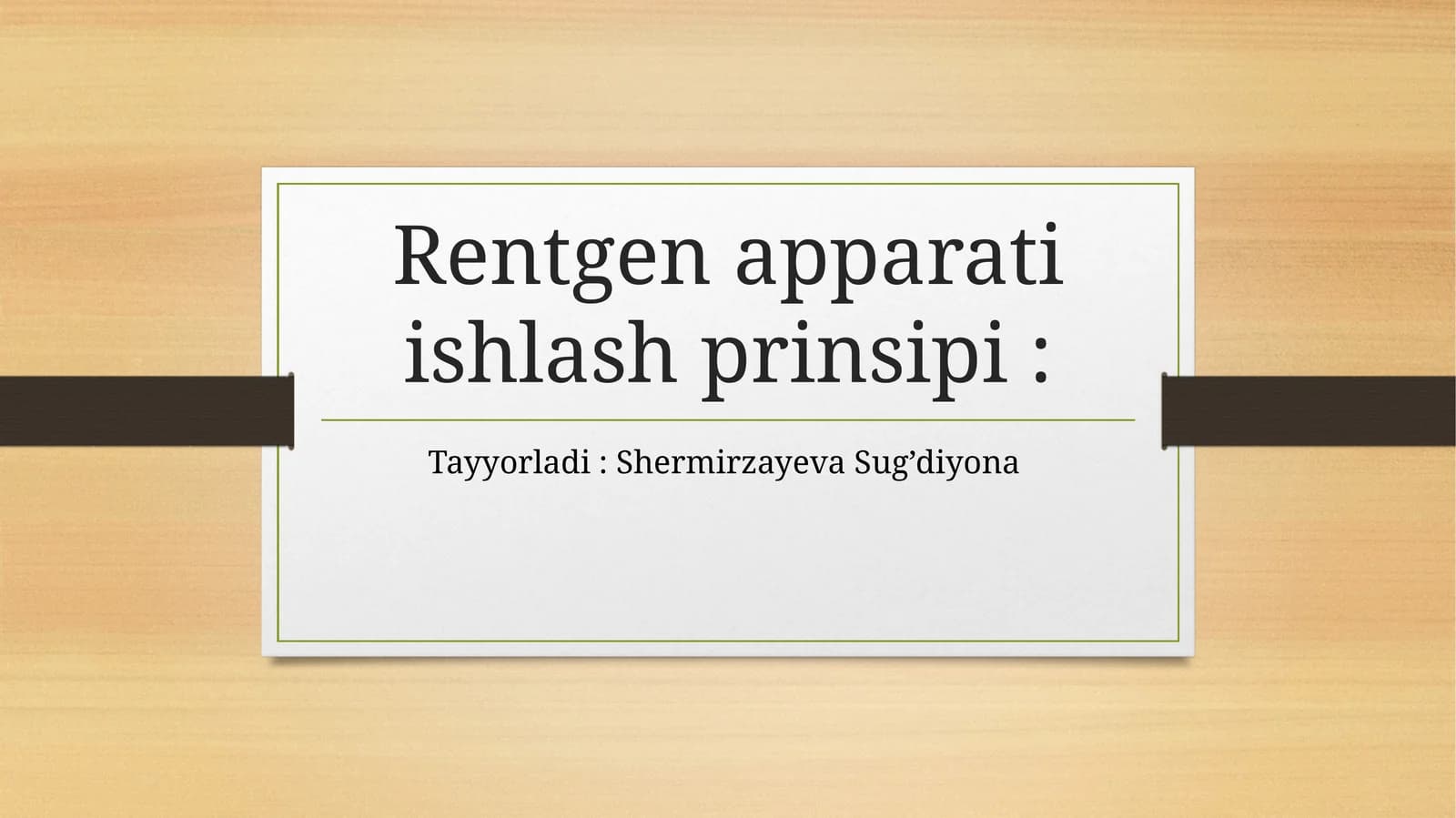 Rentgenapparati ishlash prinsipi