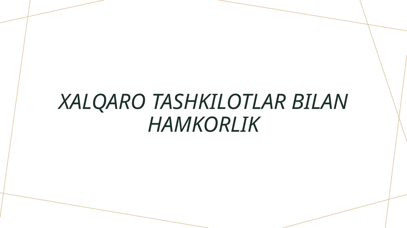 Xalqaro tashkilotlar bilan hamkorlik