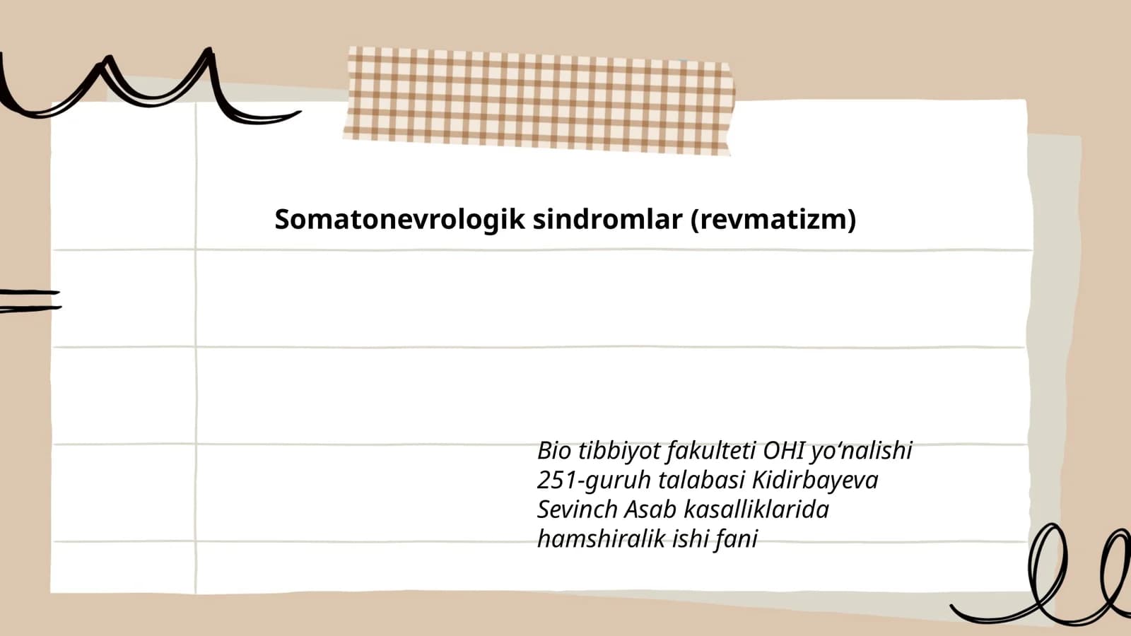 Somatonevrologik sindromlar (revmatizm)