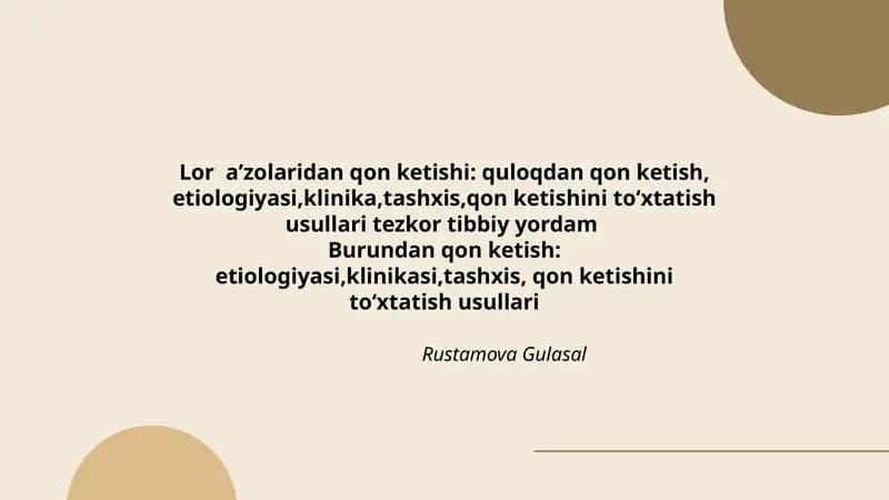 Lor aʼzolaridan qon ketishi