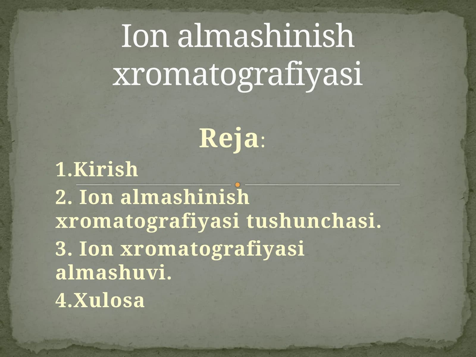 Ion almashinish xromatografiyasi