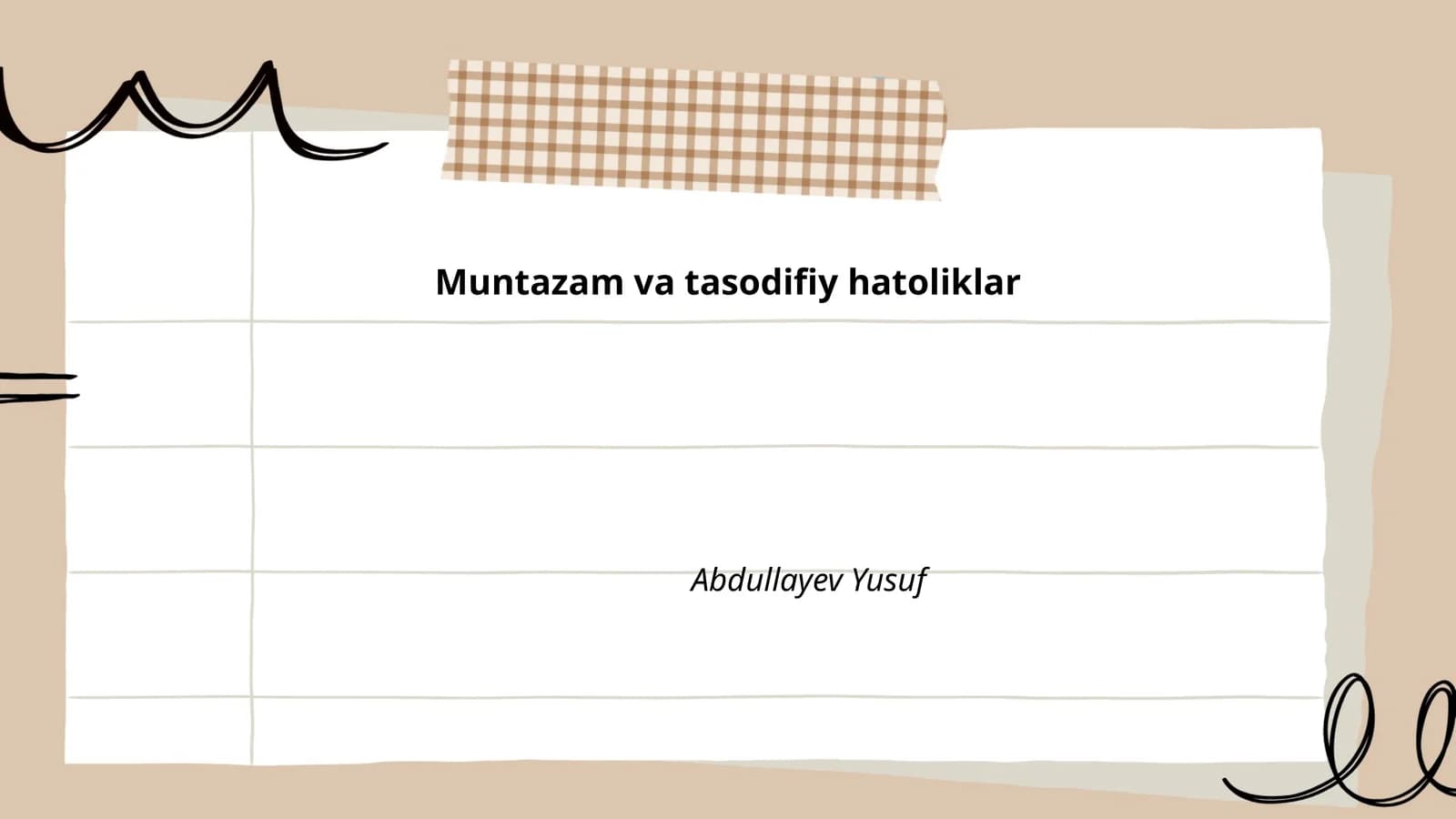 Muntazam va tasodifiy hatoliklar