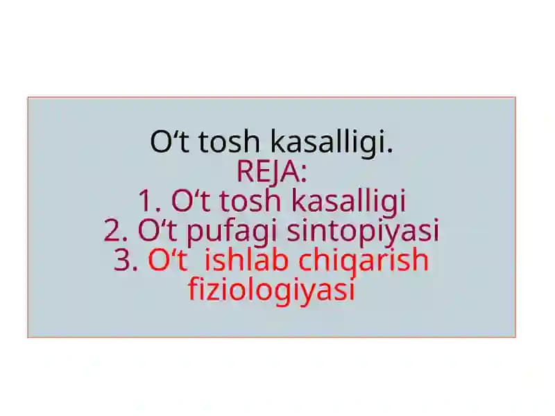 O‘t tosh kasalligi