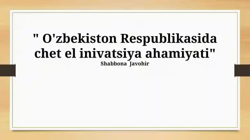 Infratuzilma rivojlanishi