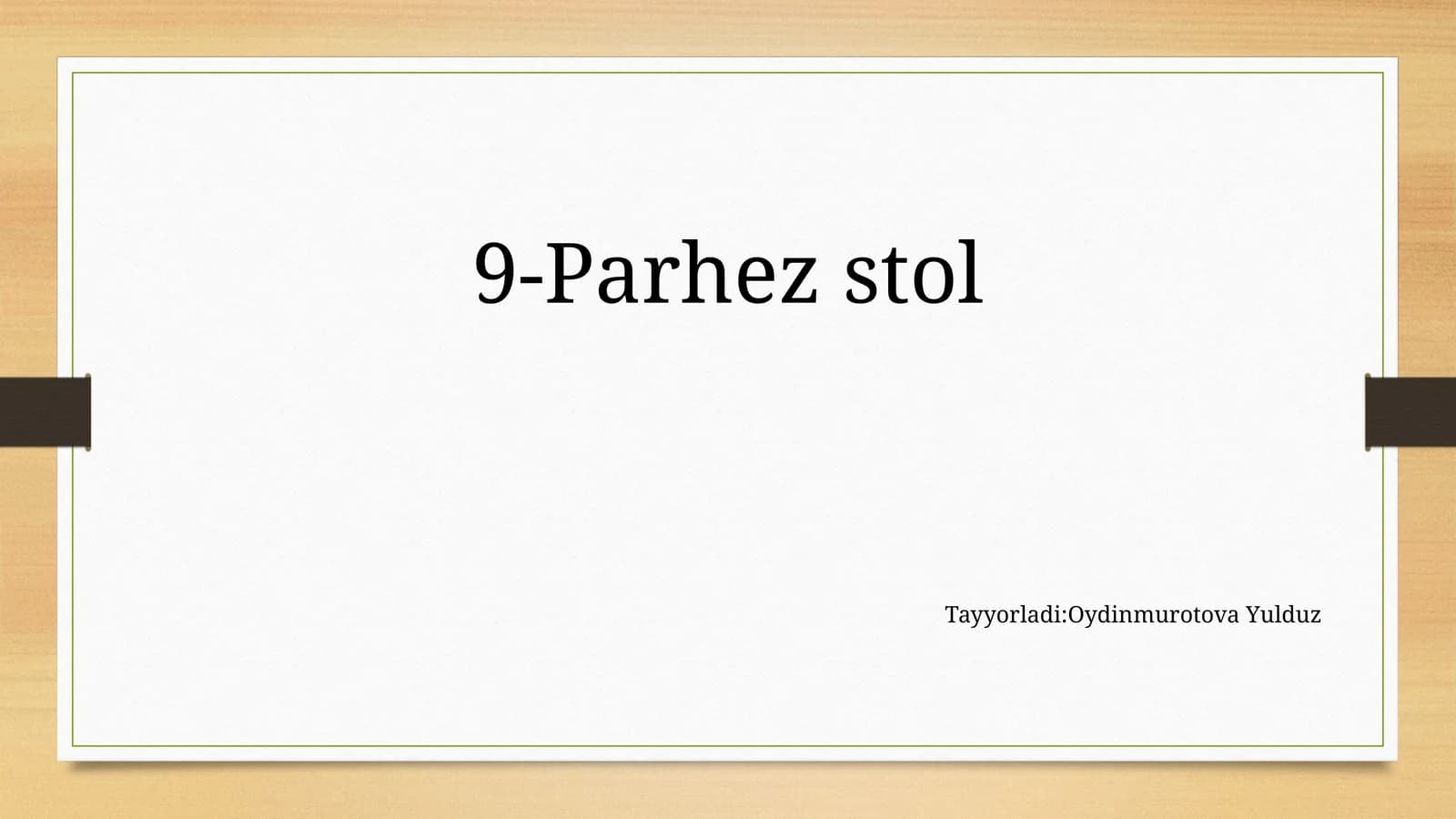 9-parhez stoli