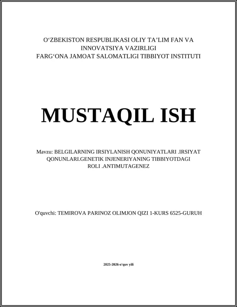 Mendel qonunlari