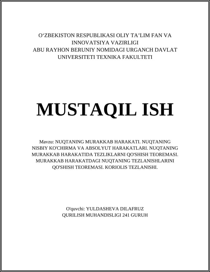 NUQTANING MURAKKAB HARAKATI
