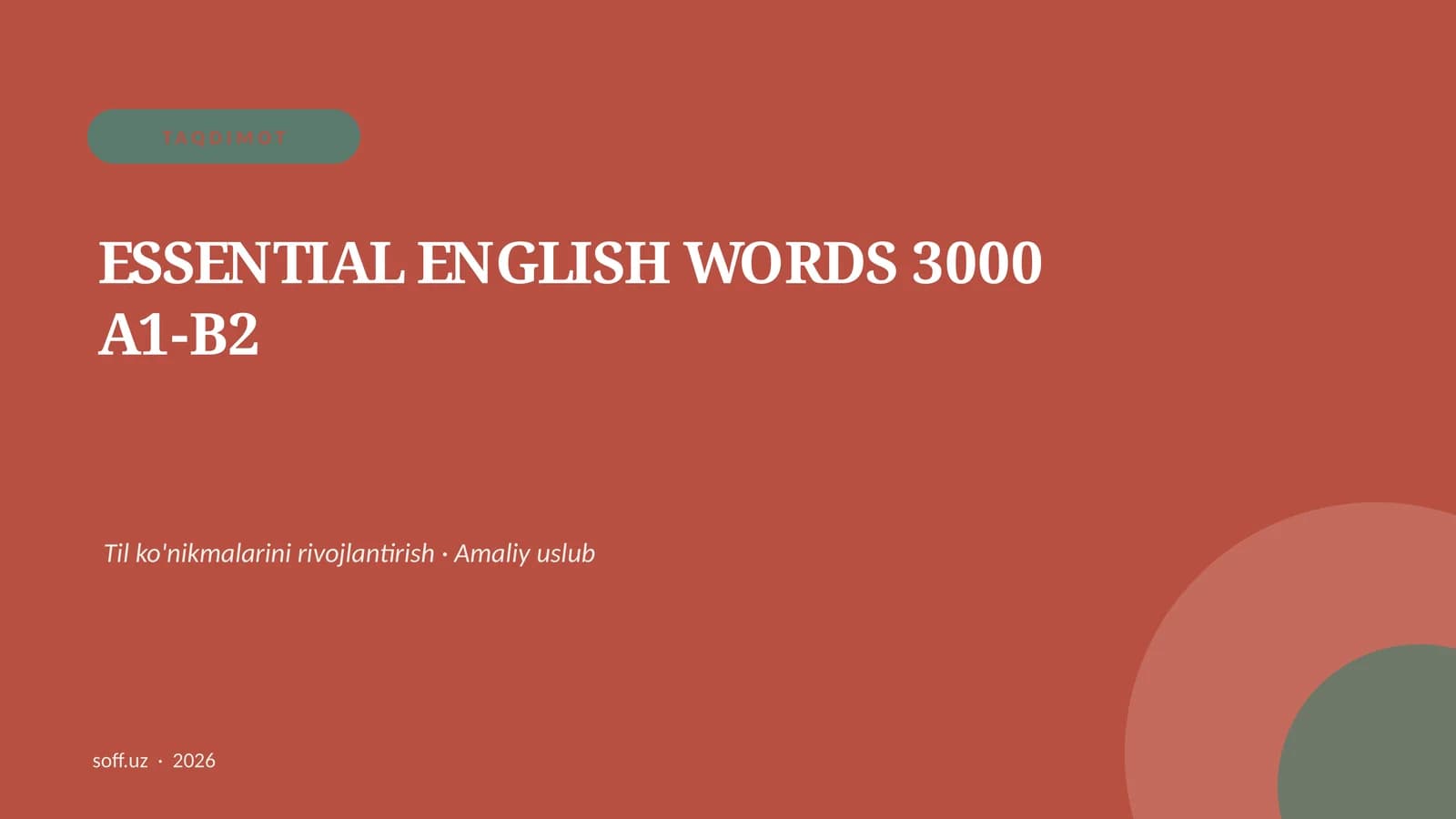 ESSENTIAL ENGLISH WORDS 3000 A1-B2