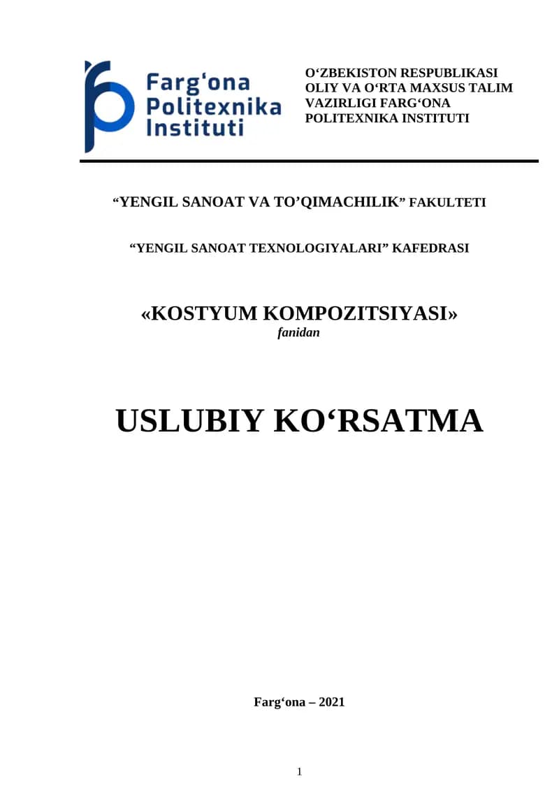 KOSTYUM KOMPOZITSIYASI